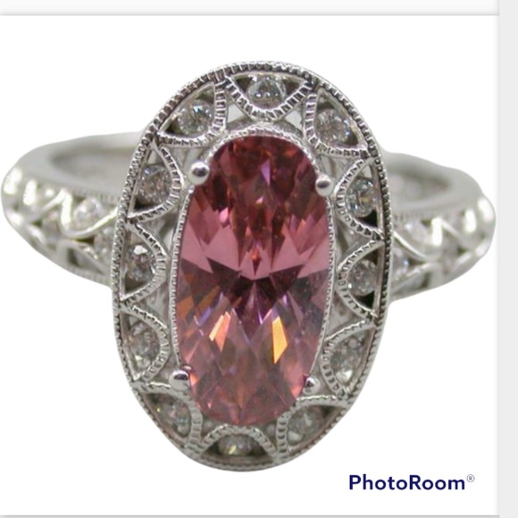 Tacori Jewelry - - Tacori Pink tourmaline diamonique sterling silver ring